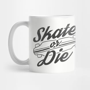 Skate Or Die Logo Longboarder Mug